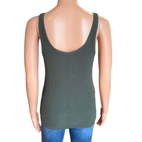Aerie Women’s Green Ribbed Henley Tank Top Medium - Picture 5 of 5